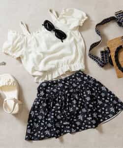 ★SALE★パフスリ花柄スカパン2Pセット水着