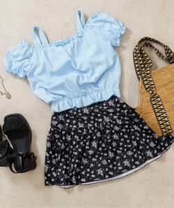 ★SALE★パフスリ花柄スカパン2Pセット水着