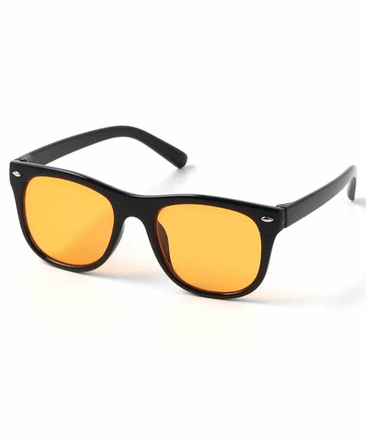 【UVカット】キッズサングラス（ウェリントン・ブラックオレンジ）