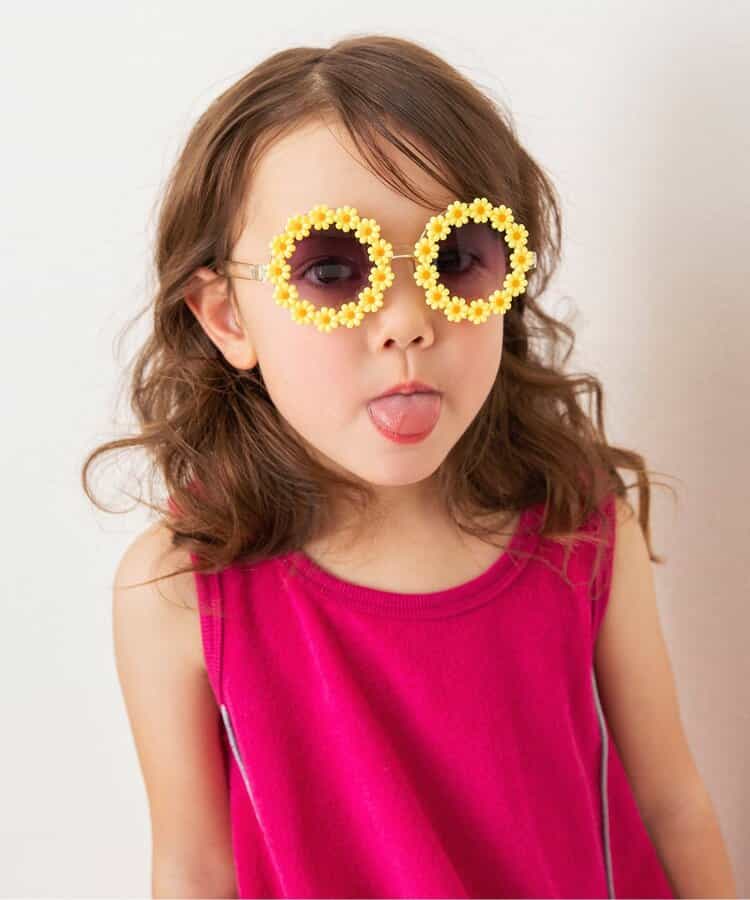 【UVカット】サングラス(フラワー・イエロー)