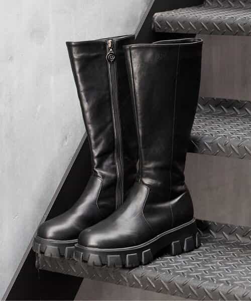 ボリュームソールロングブーツ