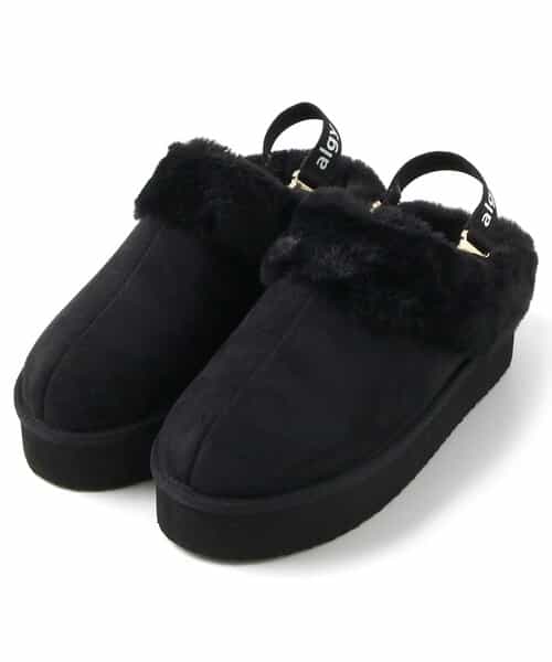 ★SALE★バックバンド厚底ムートンスリッポン