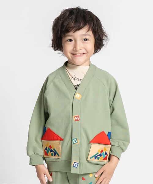 積み木遊び刺繍カーディガン