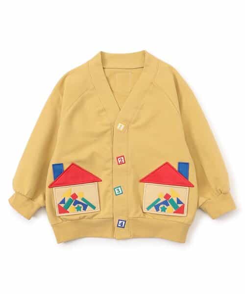 積み木遊び刺繍カーディガン