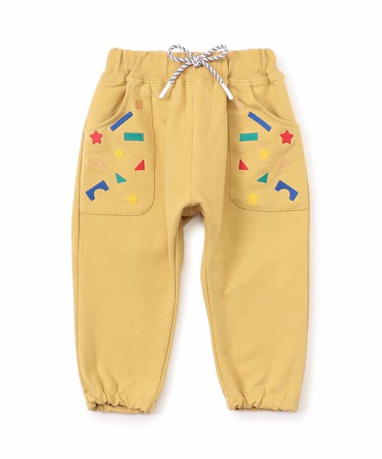 積み木遊び刺繍サルエルジョガーパンツ  9分丈