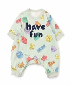 楽しく遊ぼう総柄カバーオール