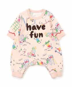 楽しく遊ぼう総柄カバーオール