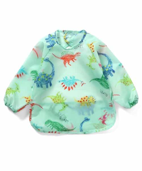 ☆1/13(火)お昼12:59まで3点10％OFF☆クレヨンお絵描き恐竜柄スモック