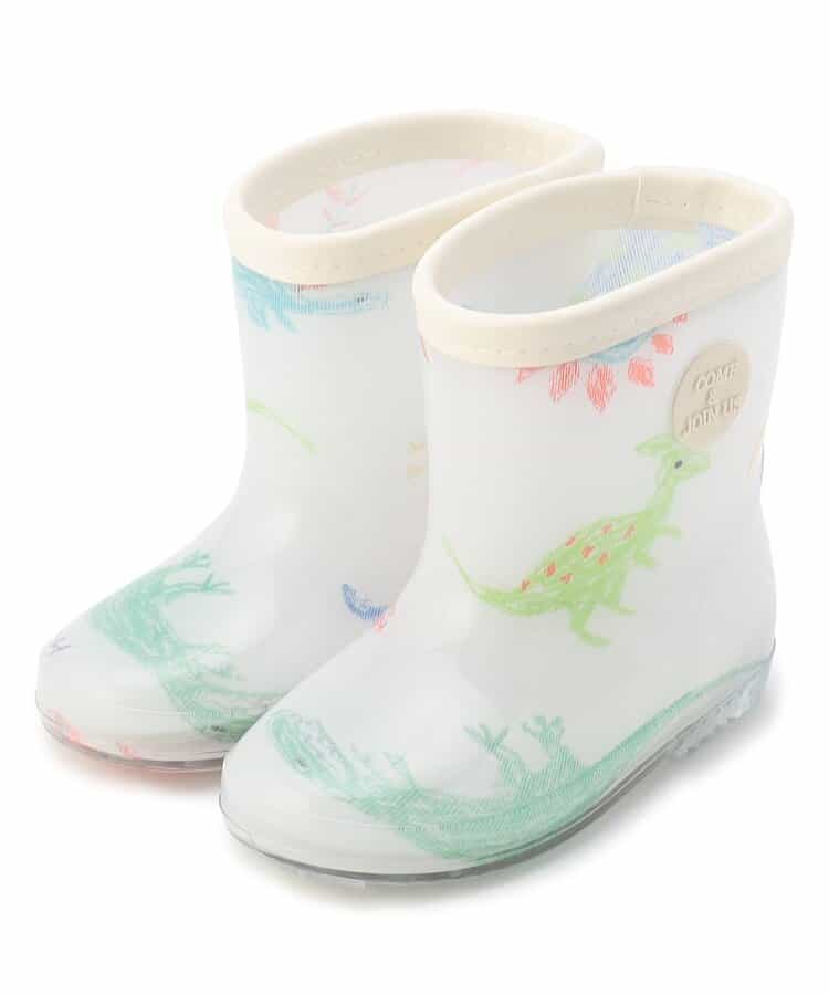 クレヨンお絵描き恐竜柄レインブーツ