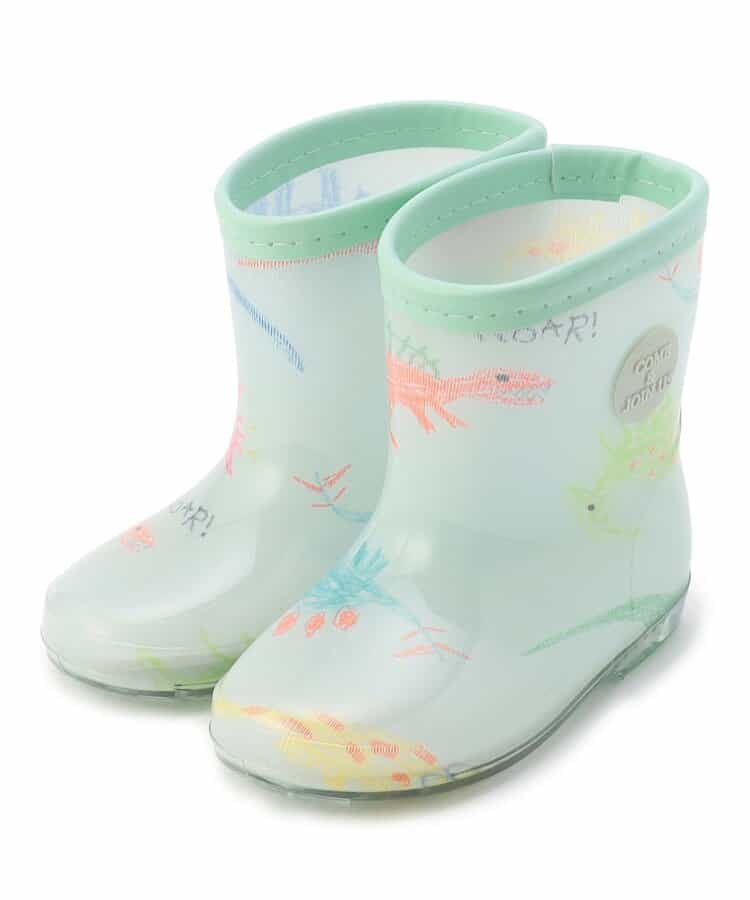 クレヨンお絵描き恐竜柄レインブーツ