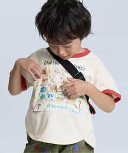 ☆SALE☆アルファベットと数字表プリント仕掛けTシャツ（B207045