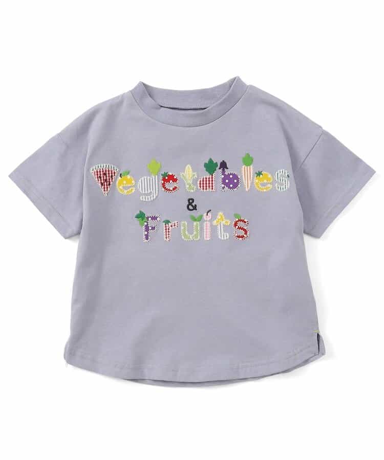 ★SALE★果物と野菜ロゴアップリケ＆ストロングな動物プリントTシャツ