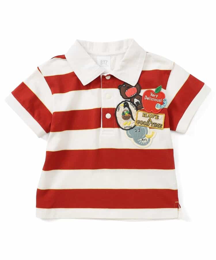 ★SALE★沢山のワッペン付きボーダーポロシャツ