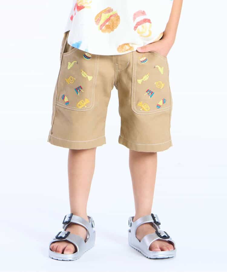 楽器刺繍FUNパンツ  5分丈