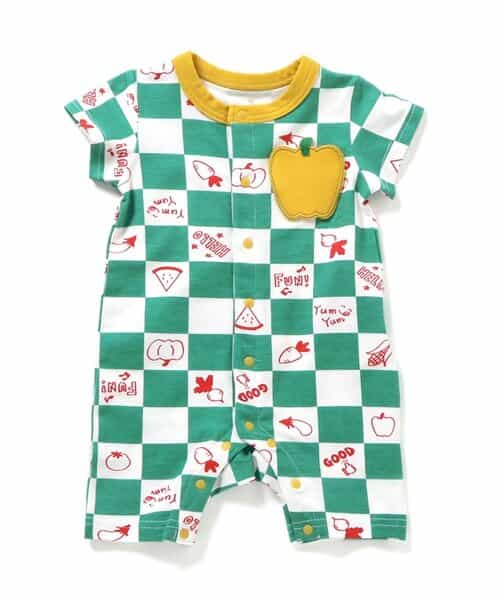 ☆SALE☆おっきなフルーツ柄＆ベジタブルブロックチェック柄