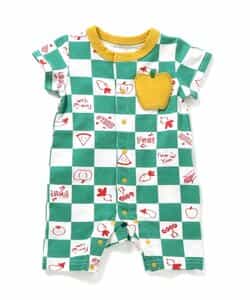 ☆1/13(火)お昼12:59まで3点10％OFF☆★SALE★おっきなフルーツ柄＆ベジタブルブロックチェック柄ロンパス