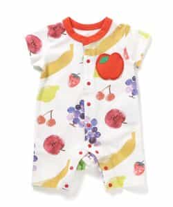 ☆1/13(火)お昼12:59まで3点10％OFF☆★SALE★おっきなフルーツ柄＆ベジタブルブロックチェック柄ロンパス