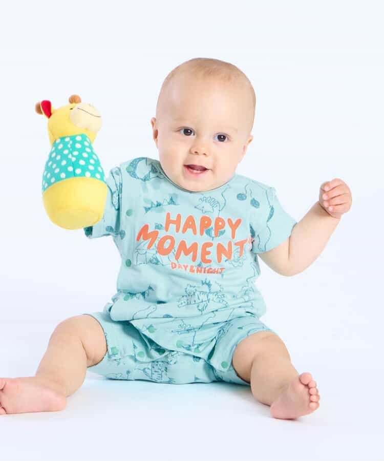 楽しいテーマパーク柄ロンパス