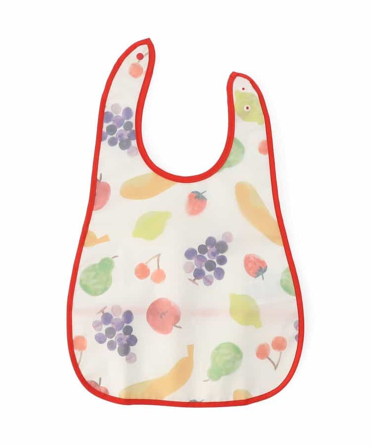 ★SALE★おっきなフルーツ柄＆ベジタブルブロックチェック柄食事エプロン