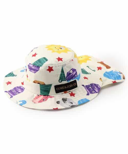 動物切り絵柄日よけハット