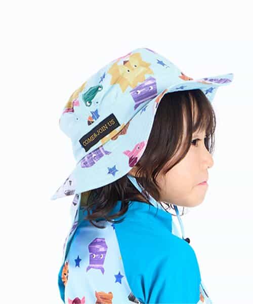 動物切り絵柄日よけハット