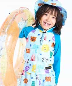 動物切り絵柄ラッシュガード_UVカット