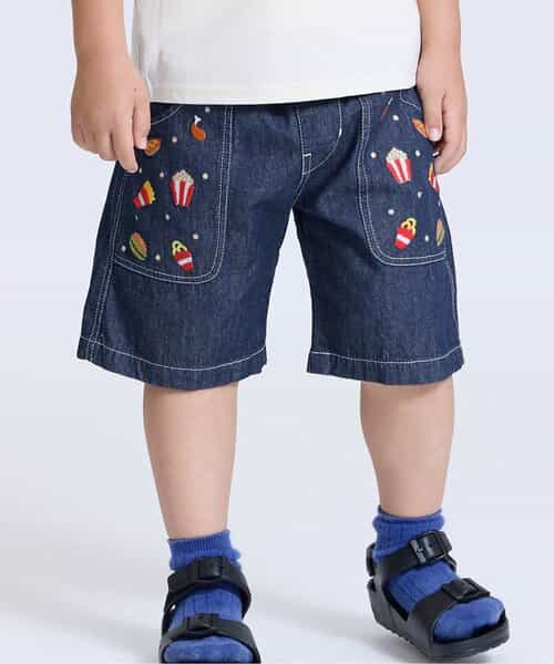 FOOD刺繍パンツ  5分丈