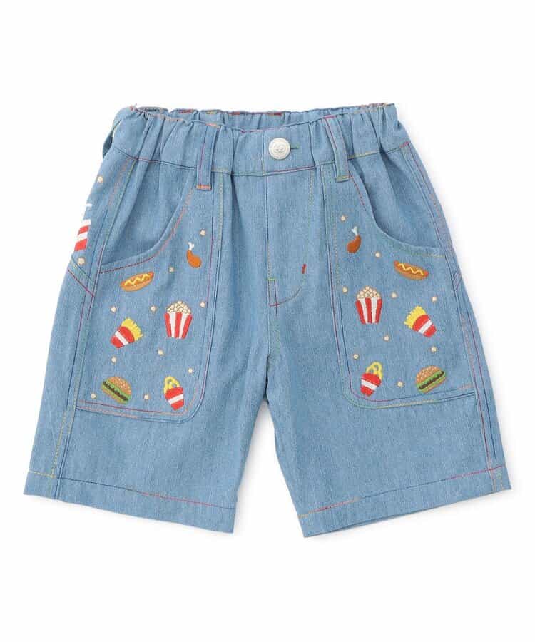 FOOD刺繍パンツ  5分丈