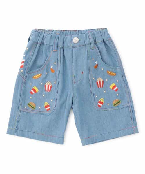 FOOD刺繍パンツ  5分丈