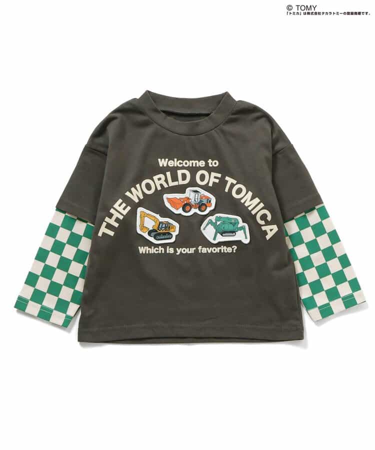 TOMICA働く車レイヤード風Tシャツ