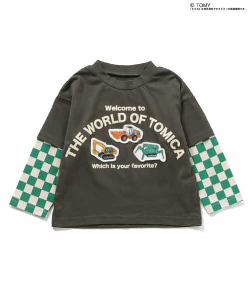 TOMICA働く車レイヤード風Tシャツ
