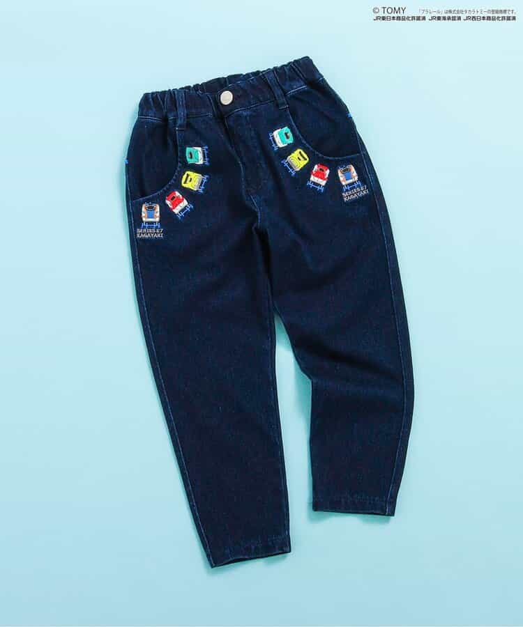【プラレール】刺繍ニットデニムパンツ