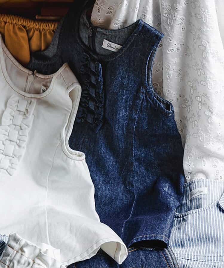 リボンモチーフココデニムジャンスカ