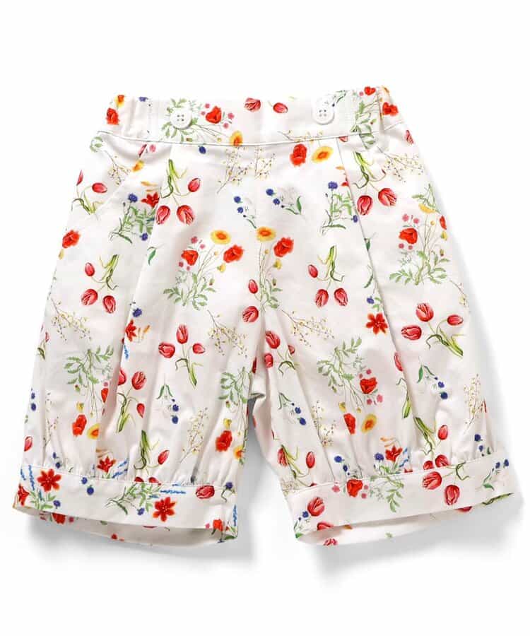 タック入りバルーンショートパンツ  5分丈