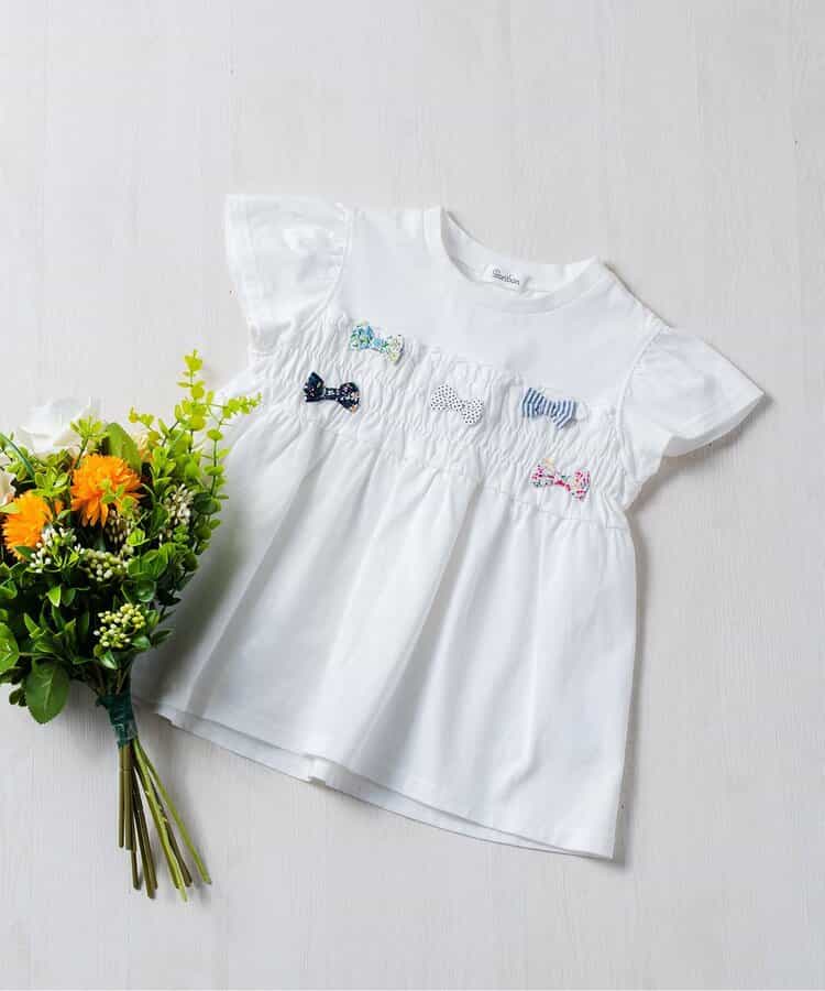 リボンチャームペプラムTシャツ