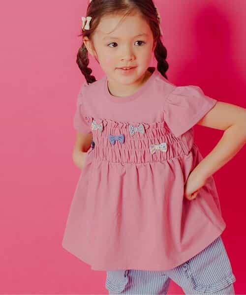 リボンチャームペプラムTシャツ