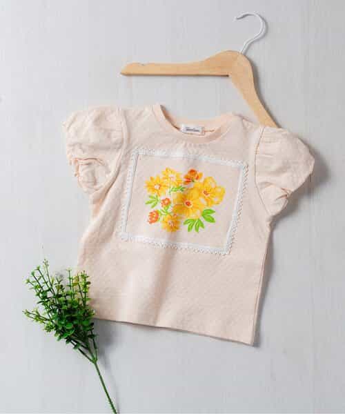 スワン・フラワープリントモチーフTシャツ