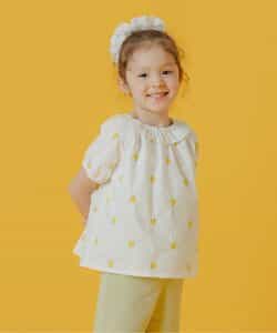 ☆3/19(木)21時～3点10％OFF☆ローズ・イエローフラワー総刺繍ブラウス