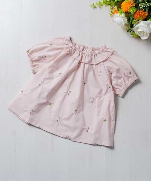 ローズ・イエローフラワー総刺繍ブラウス