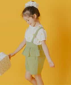 ウエストフリルショートサロペット  5分丈