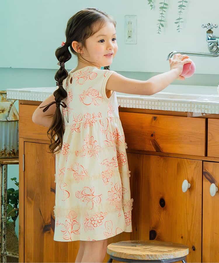 チュールフリルカットソーワンピース