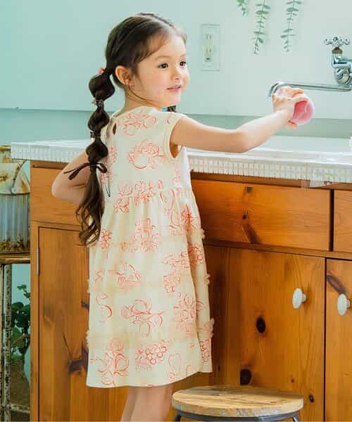 チュールフリルカットソーワンピース