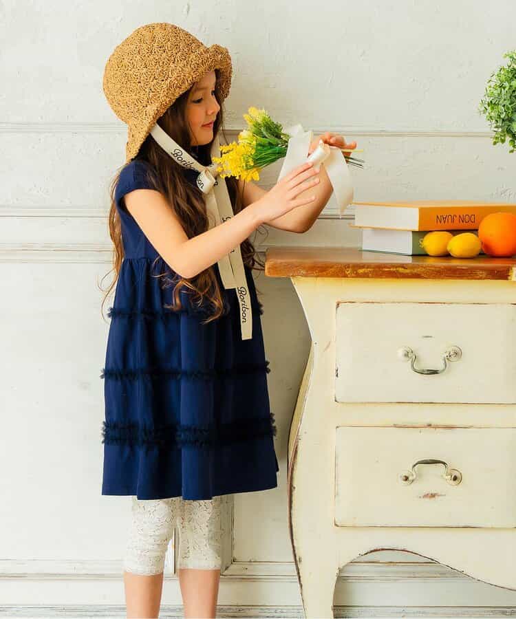 チュールフリルカットソーワンピース