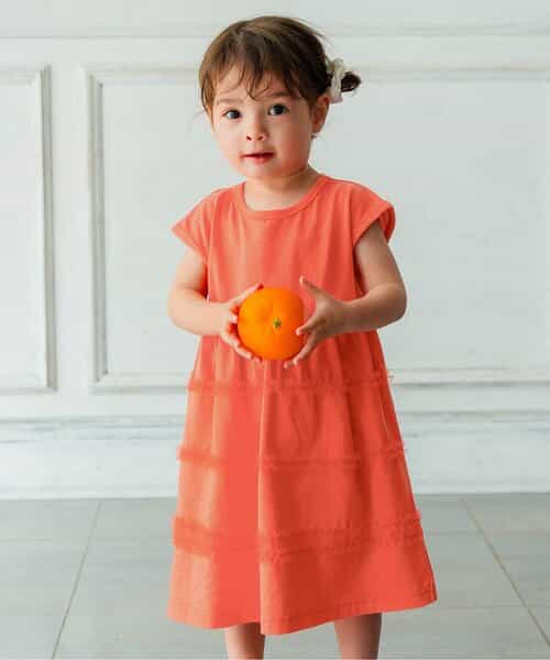 チュールフリルカットソーワンピース