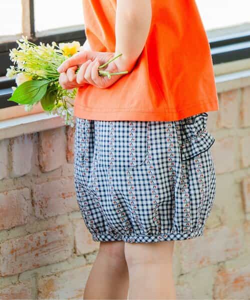 ギャザーショートパンツ  4分丈