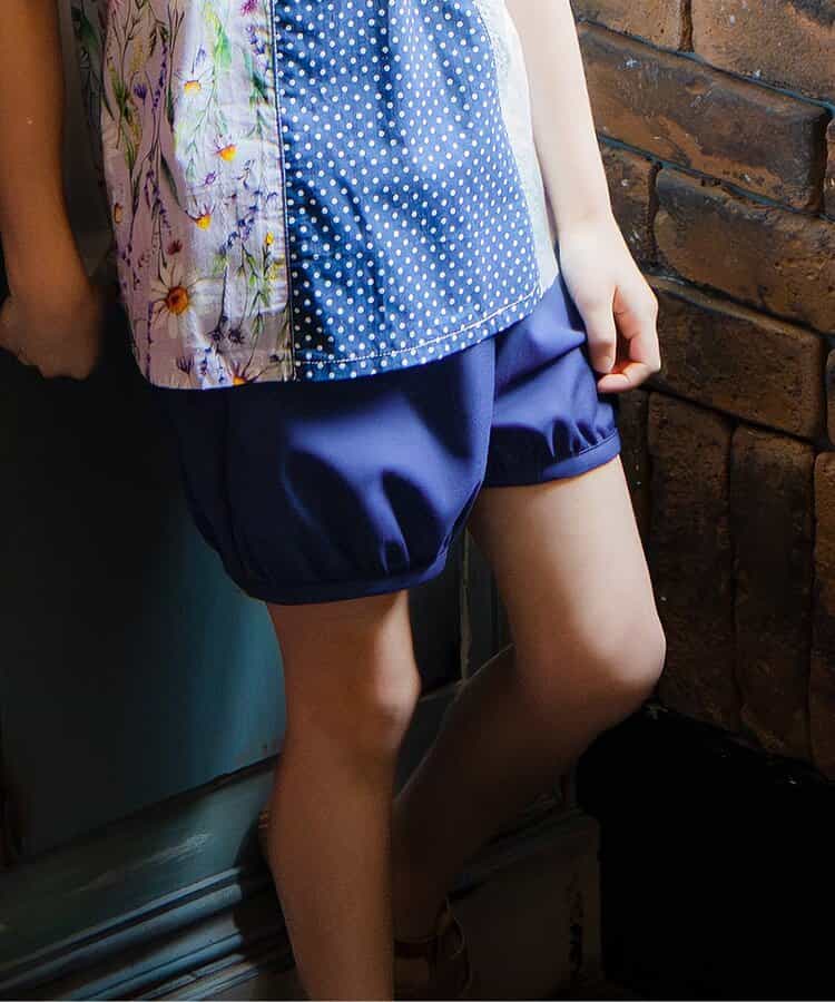 ギャザーショートパンツ  4分丈