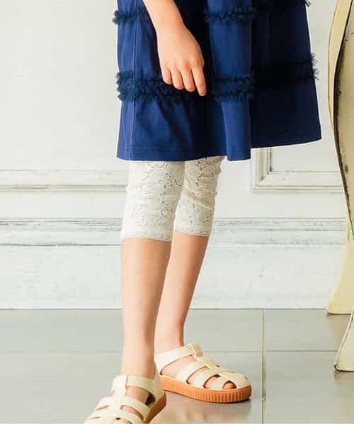 裾レースハーフレギンス  7分丈