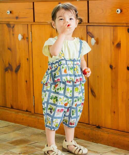 【リンク】フルーツ・ラベンダートップス＆サロペット  6分丈