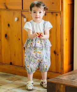 【リンク】フルーツ・ラベンダートップス＆サロペット  6分丈