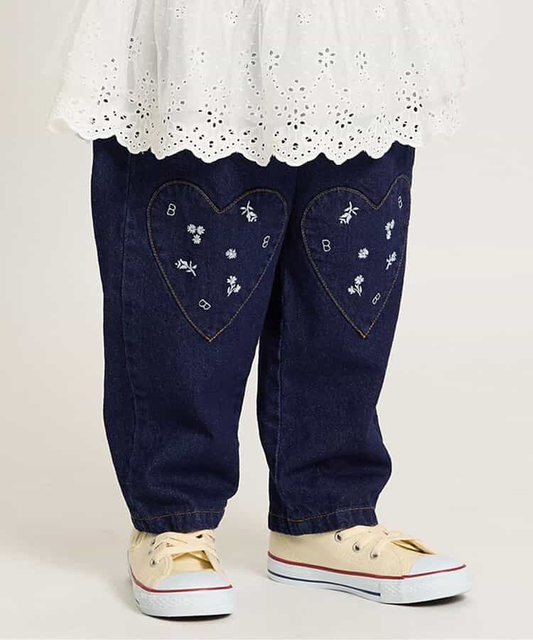ハートパッチバレルパンツ  10分丈